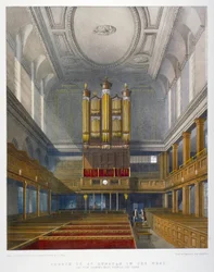 Interior, looking west, Church of St Dunstan in the West, Fleet Street, City of London