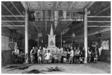 Temple of Buddha, Canton, China, 1843