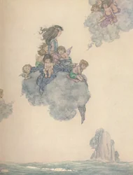 With The Rest of Her Children of Air, Soared High Above the Rosy Cloud