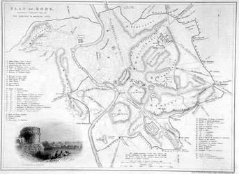 Rome, Italy: Comparative Map of Ancient and Modern Sites