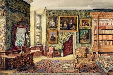 The Library at Hardwick Hall, Derbyshire, 1891