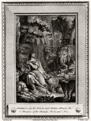 Orpheus, by His Voice and Lyre, Attracts the Attention of the Animals, Rocks and Trees