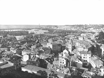 General view of the city of Genoa, Italy