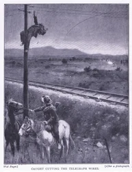 Caught cutting the wires (illustration from After Pretoria: The Guerilla War, 1902)