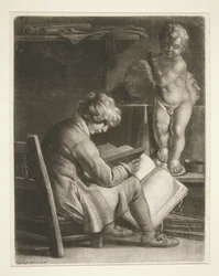 Young Man with a Statue of Cupid