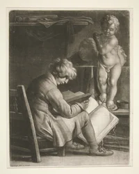 Young Man with a Statue of Cupid