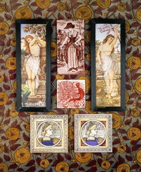 Two E. Smith Tiles with a Medieval Maiden, 20th Century