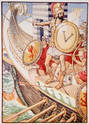 He became a target for every arrow, illustration from The Story of Greece by Mary Macgregor