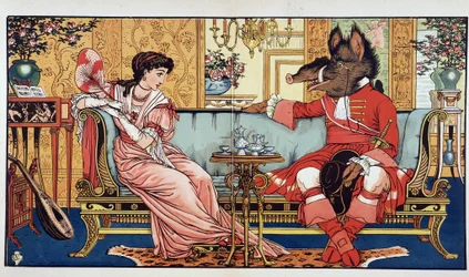 Beauty and the Beast - Illustration by Walter Crane