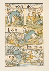 Rhyming words ending in the letter G. The Golden Primer