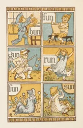 Rhyming words ending in the letter N. The Golden Primer