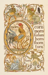 Rhyming words ending in the letter N. To illustrate the use of the letter O. The Golden primer