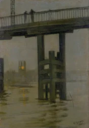 Battersea Bridge - Misty Moonlight