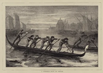 A Gondola Race in Venice