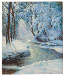 Stream in a Snowy Landscape
