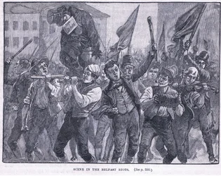 Scene in the Belfast Riots 1864 AD