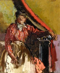 Woman Seated on a Bed