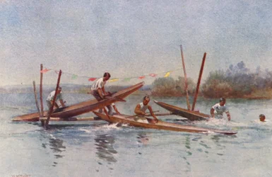 New Zealand: Canoe Hurdle Race