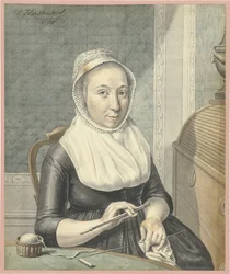 Portrait of a Lady with Knitting
