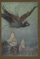 A Monstrous Bird Comes Out Apparently from the Palace, from Folk-Tales of Bengal
