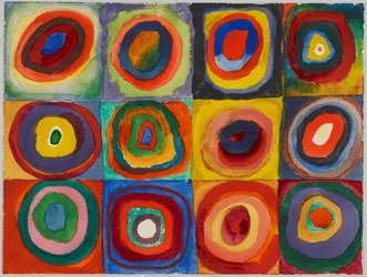 Colour Study - Squares with Concentric Rings
