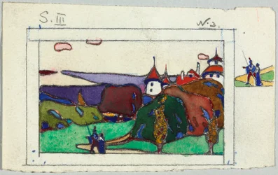Landscape with Couple in Medieval Costume, verso: Fragment of an Armored Knight