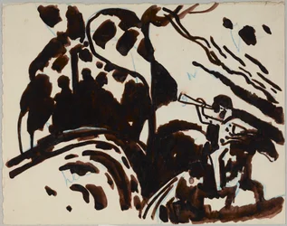 Landscape with Trumpet-Playing Rider
