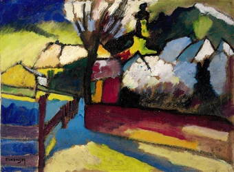 "Autumn Landscape with Tree"