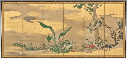 Flowers and Trees of the Four Seasons (right screen)