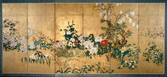 Screen with Spring and Summer Flowers