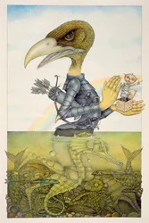 Bird in Armour on Sea Horse