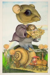 Mouse and Doll on a Snail Train