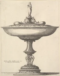 A Wide Cup with Ornamental Stem