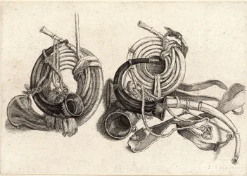 Five hunting horns