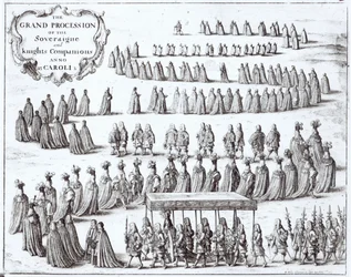 Grand Procession of the Sovereign and the Knights of the Garter at Windsor, 1672