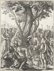Shepherd Meliboeus Judging the Play of Shepherds Corydon and Thyrsis (series: Works of Virgil)