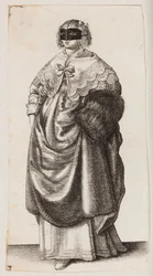Woman with a Mask and Muff