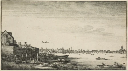 London Viewed from the Thames River at Milford Stairs Below Arundel House
