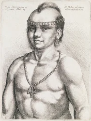 Twenty three year old Indian from Virginia, engraving by Wenceslaus Hollar
