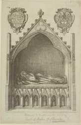 View of the Tomb of Avaline, Countess of Lancaster (Wife of Edmund, Earl of Lancaster) in Westminster Abbey