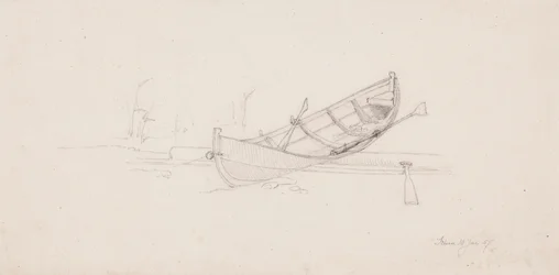Rowboat Pulled onto a Log