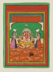 Seated Ganesha with Attendants