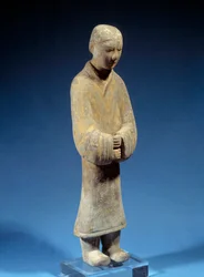Chinese Art: Lady Making Offerings; Burial Terracotta from the Han Period. Paris, Musee Cernuschi