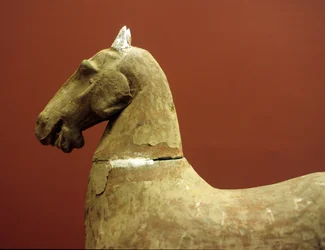 Horse, small terracotta army, Western Han dynasty, 206 BC-8 AD