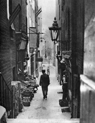 George Court an alleyway leading to the Adelphi Theatre from the Strand, London, 1926-1927