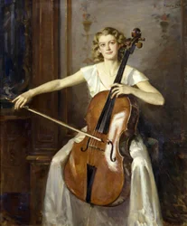 Portrait of Florence Hooton Playing the Cello