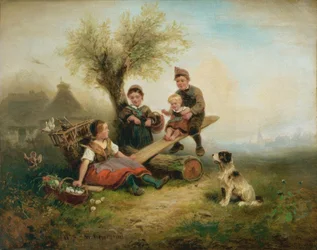 Children Playing at the Village Edge