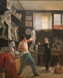 A Sculptor (Christen Christensen) in his Studio Working from the Life