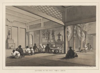 Devotions in the Great Temple, Simoda, 1855
