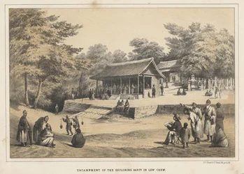 Encampment of the Exploring Party in Lew Chew, 1855